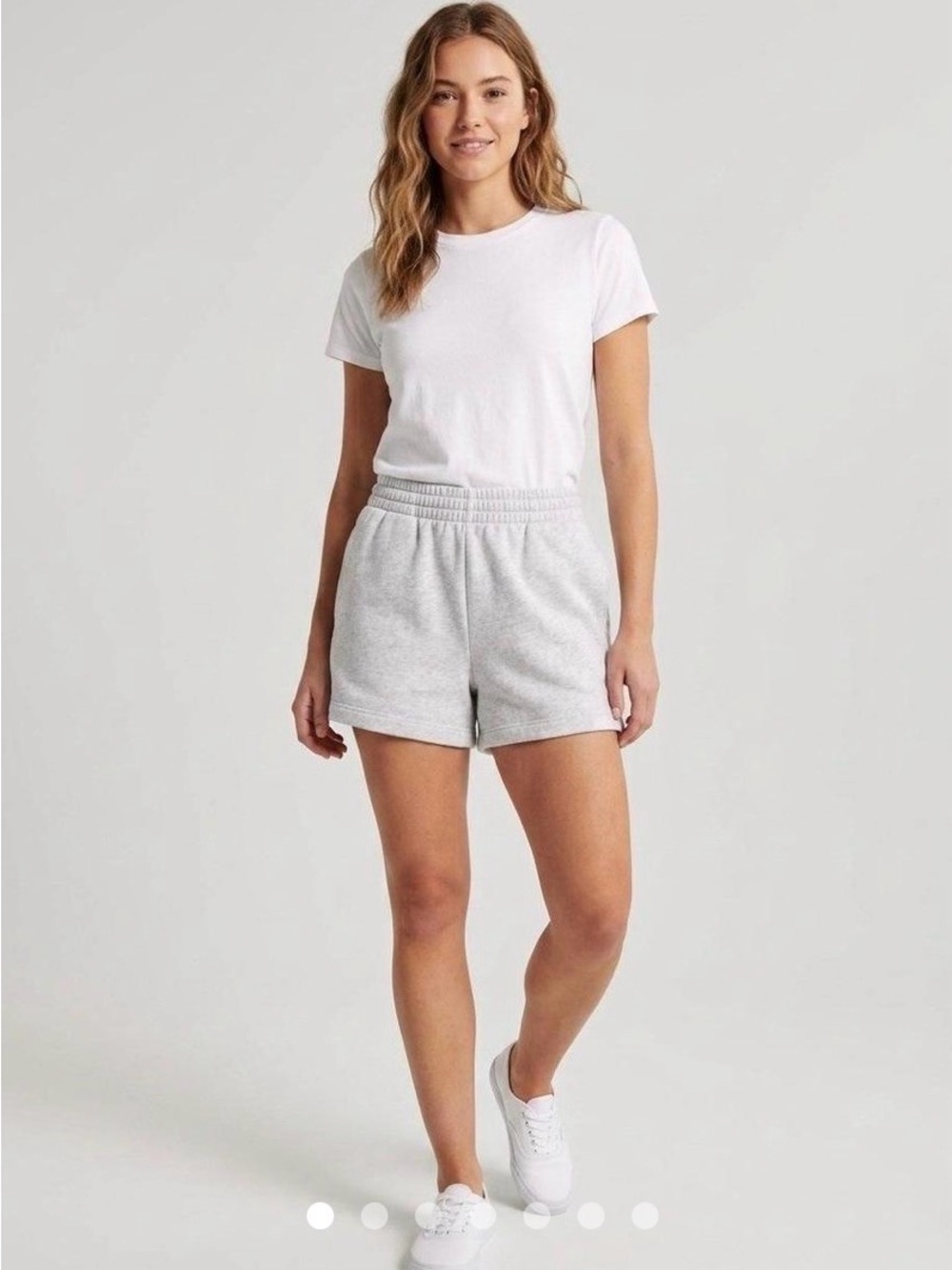 Abercrombie & Fitch Light Gray Terry Drawstring Sunday Short